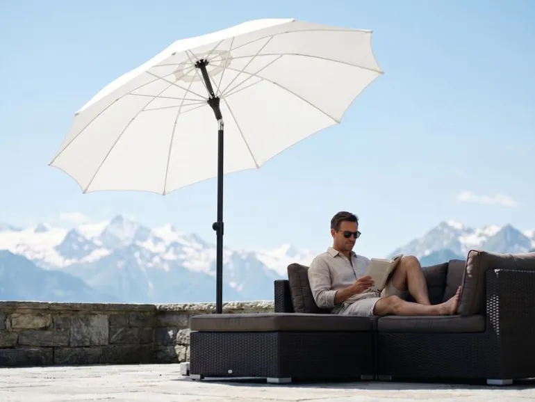 COCON Sonnenschirm TR-004, Ø 270 cm, Push-up, Nature