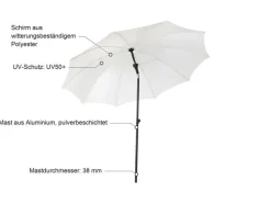 COCON Sonnenschirm TR-004, Ø 270 cm, Push-up, Nature
