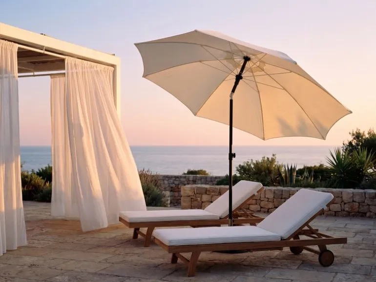 COCON Sonnenschirm TR-004, Ø 270 cm, Push-up, Nature
