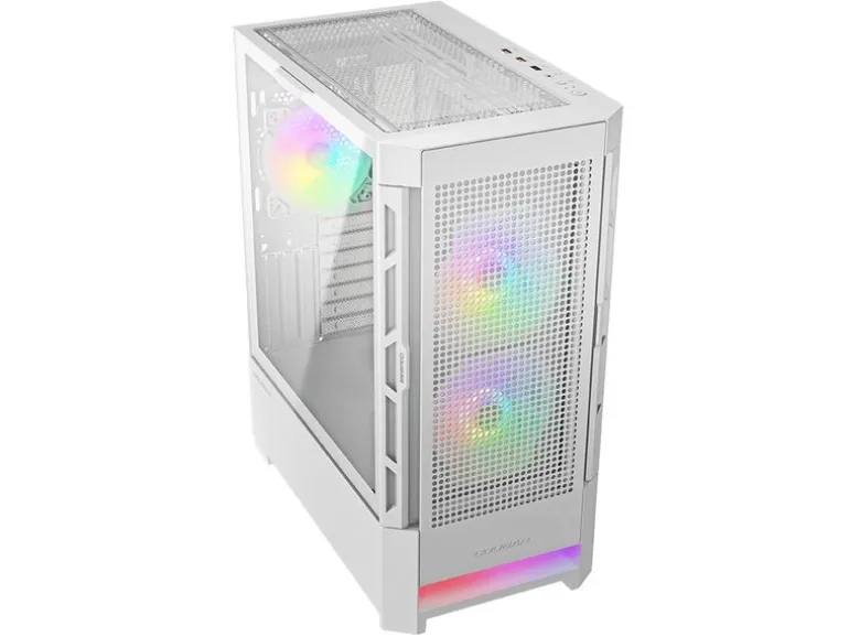 Cougar Airface Midi-Tower, Weiss, Sichtfenster, ARGB-Beleuchtung