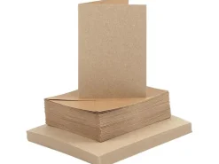 Creativ Company Blankokarte und Couvert 10.5 x 15 cm, 50 Stück, Braun