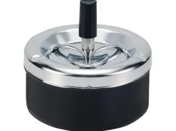 Dameco Aschenbecher mit Schleuderdeckel, Schwarz
