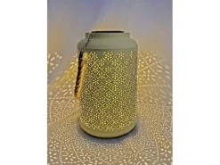 Dameco LED Solar Laterne in Gelb aus Metall D15.5 cm H25.5 cm