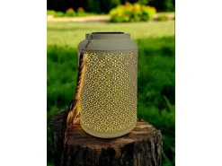 Dameco LED Solar Laterne in Gelb aus Metall D15.5 cm H25.5 cm
