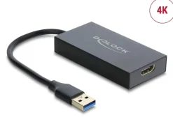 Delock Adapter USB Typ-A Stecker zu HDMI Buchse, 4K, schwarz