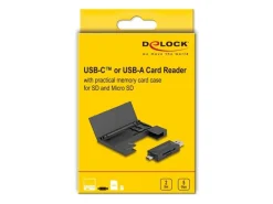 Delock Card Reader Extern USB-C / A 5 Gbps für SD und Micro SD