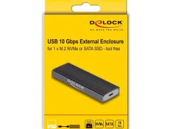 Delock Externes Gehäuse M.2 NVMe PCIe & SATA SSD zu USB 3.1 M.2