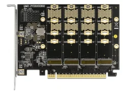 Delock Host Bus Adapter PCI-E-x16, 4x M.2 Key-M. NVME Bifurcation
