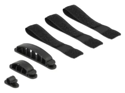 Delock Kabelhalter und Klettband Set 6 Stück