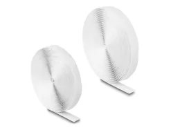 Delock Klettband 5 m x 20 mm mit Haft- und Flauschband, Weiss