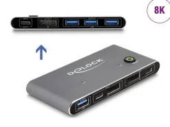 Delock KVM Switch Displayport 8K 30 Hz mit USB 5 Gbps