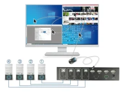 Delock KVM Switch 4 in 1 Multiview Switch 4 Port