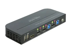 Delock KVM Switch 2 Port Displayport 1.4 mit USB3.0 & Audio 8k 30Hz