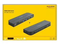 Delock KVM Switch 4 Port HDMI mit USB 3.0 und Audio 4k 60Hz