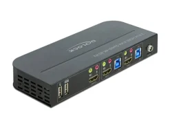 Delock KVM Switch 2 Port HDMI mit USB 3.0 und Audio 4k 60Hz