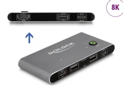 Delock KVM Switch USB-C zu HDMI 8K 60 Hz mit USB 2.0