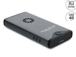 Delock M.2 NVMe PCIe SSD Gehäuse USB Type-C, 40 Gbps, m.Lüfter