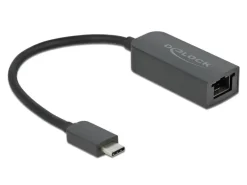 Delock Netzwerk-Adapter USB-C – RJ45 2.5Gbps schwarz, kompakt