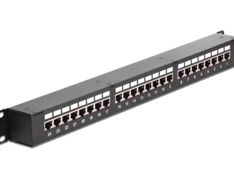 Delock Patchpanel 24 Port, Cat.6 STP 19"-Rack Kupplung