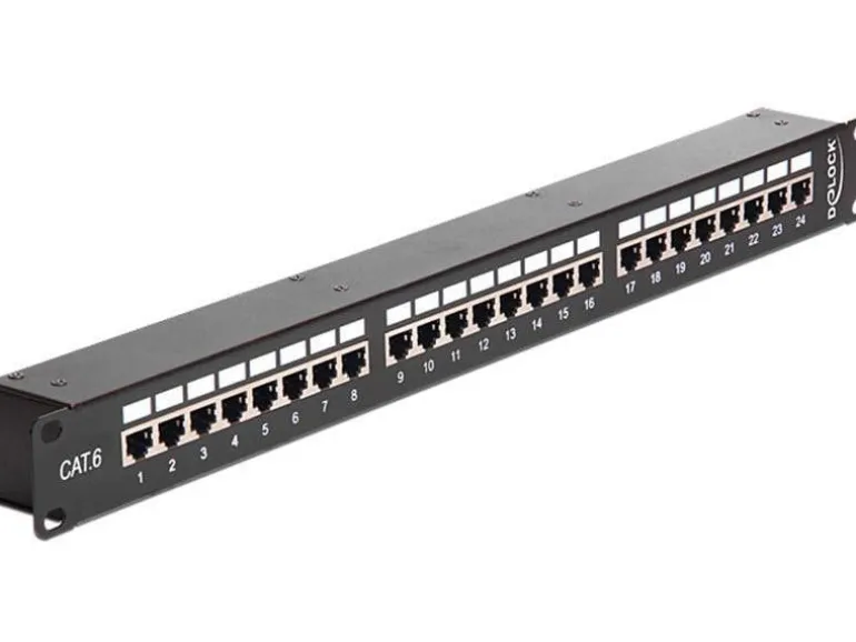 Delock Patchpanel 24 Port, Cat.6 STP 19"-Rack Kupplung