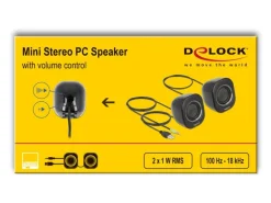 Delock PC-Lautsprecher Mini Stereo 3.5 mm Klinke, USB-Strom Schwarz