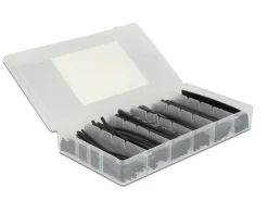 Delock Schrumpfschlauch 100-teilig Sortimentsbox, schwarz