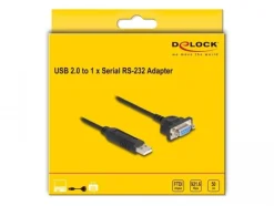 Delock Serial-Adapter USB-A – RS-232 D-Sub 9 Pin mit Muttern  -