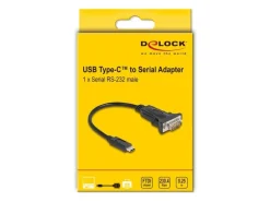 Delock Serial-Adapter USB-C – RS-232 D-Sub 9 Pin mit Schraube 0.25m