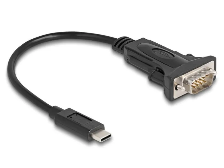 Delock Serial-Adapter USB-C – RS-232 D-Sub 9 Pin mit Schraube 0.25m