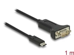 Delock Serial-Adapter USB-C – RS-232 D-Sub 9 Pin mit Muttern 1 m