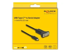 Delock Serial-Adapter USB-C – RS-232 D-Sub 9 Pin mit Muttern 1 m