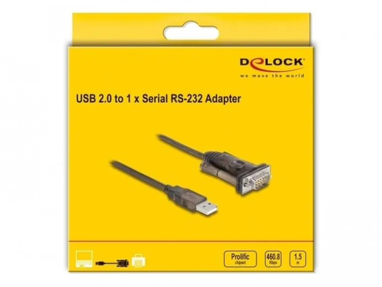 Delock Serial-Adapter 62646 USB Typ-A zu RS-232 mit Schrauben