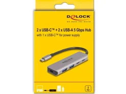 Delock USB-Hub 2x USB C 5Gbps/2x USB A 5Gbps