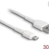 Delock USB-Ladekabel USB-A - Lightning 0.3 m, Weiss