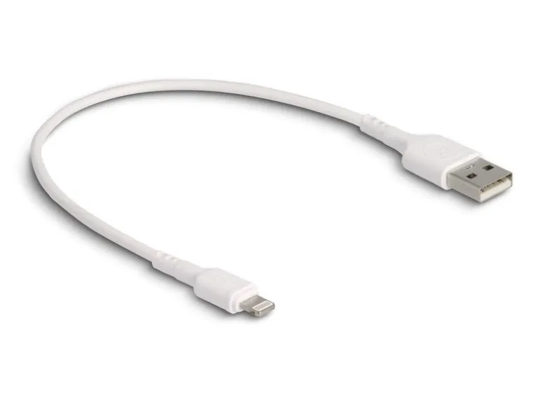 Delock USB-Ladekabel USB-A - Lightning 0.3 m, Weiss