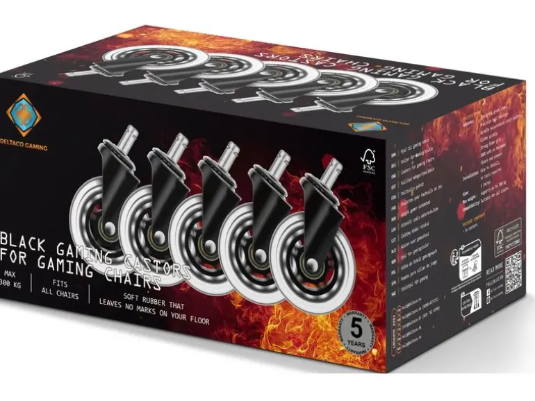 DELTACO Ersatzrollen Casters Schwarz
