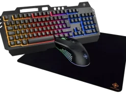 DELTACO Gaming-Tastatur Set GAM-113 V2 3-in-1 RGB Schwarz