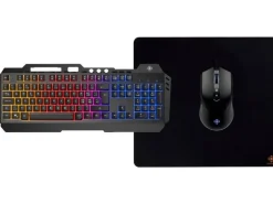 DELTACO Gaming-Tastatur Set GAM-113 V2 3-in-1 RGB Schwarz