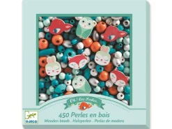 DJECO Bastelset Holzperlen Tiere