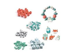 DJECO Bastelset Holzperlen Tiere