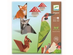 DJECO Bastelset Origami Waldtiere, Papierkunst, 24 Tiere