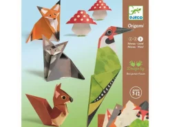 DJECO Bastelset Origami Waldtiere, Papierkunst, 24 Tiere