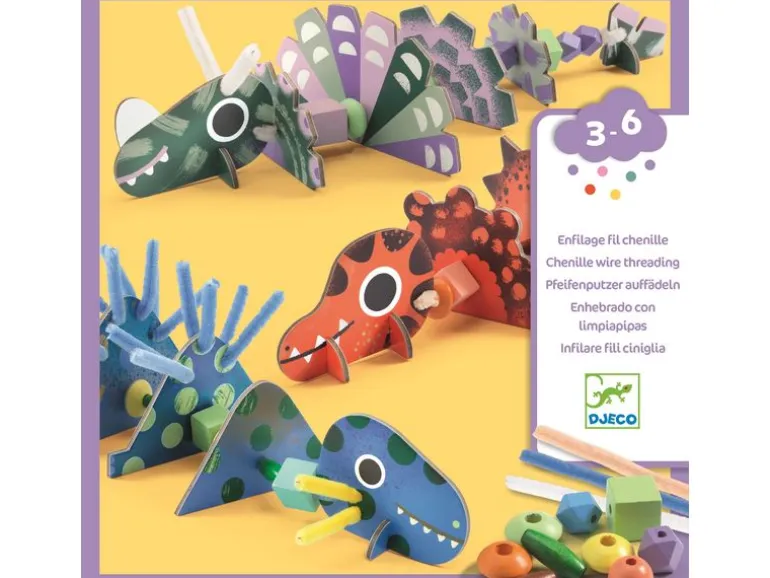 DJECO Bastelset Schaurige Dinos Pfeifenputzer