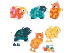 DJECO Pompoms Collagen Tiere Grosse
