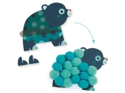DJECO Pompoms Collagen Tiere Grosse