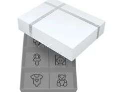 Dooky Handabdruck-Doppelrahmen und Erinnerungsbox Weiss