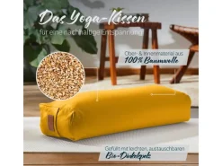 DoYourYoga Yoga-Bolster Paravati mit Bio-Dinkelspelz Gelb