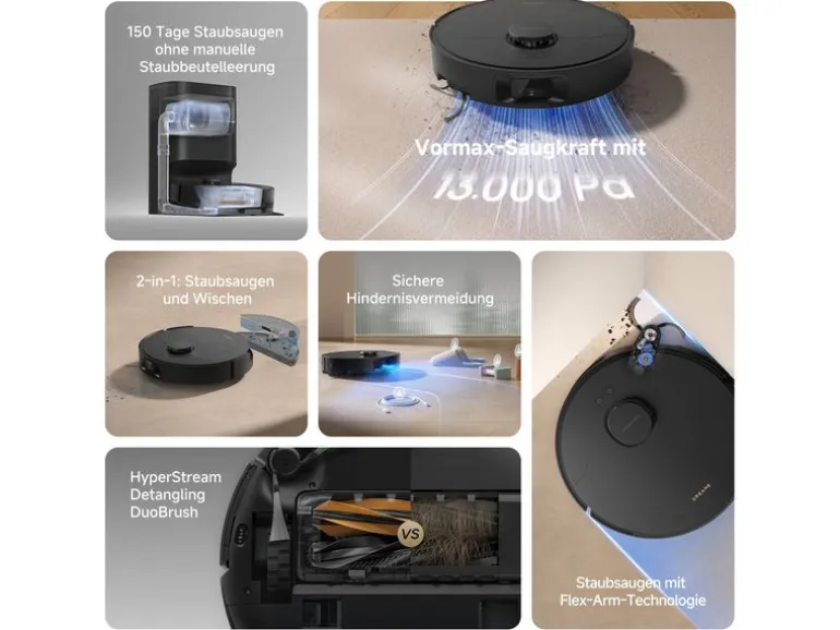 Dreame Saug- und Wischroboter D20 Pro Plus mit Clean Base, Schwarz