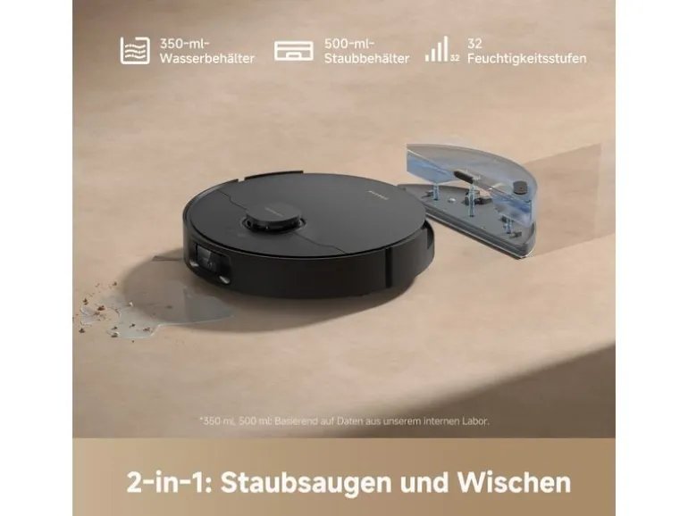 Dreame Saug- und Wischroboter D20 Pro Plus mit Clean Base, Schwarz