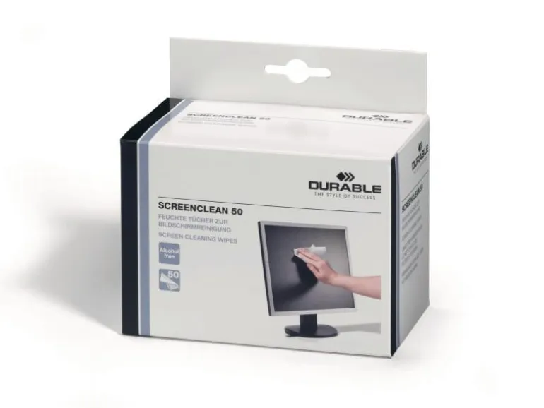 DURABLE Bildschirmreinigungstücher Screenclean 50 Stück